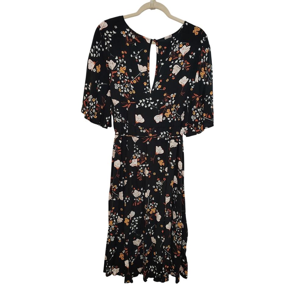Torrid Womens 2X Plus Size Dress Floral Midi Short Sleeve Wrap Peasant Boho - Picture 3 of 10